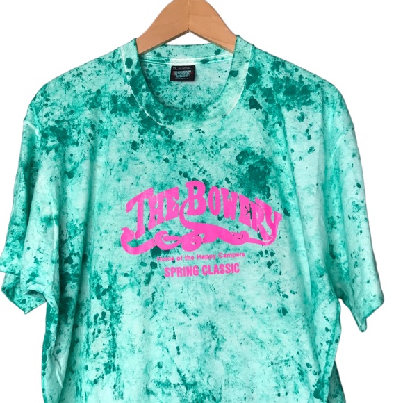 XL Screen Stars Best Vintage The Bowery Single Stitch Tie Dye Tee T-shirt Top - Picture 2 of 10